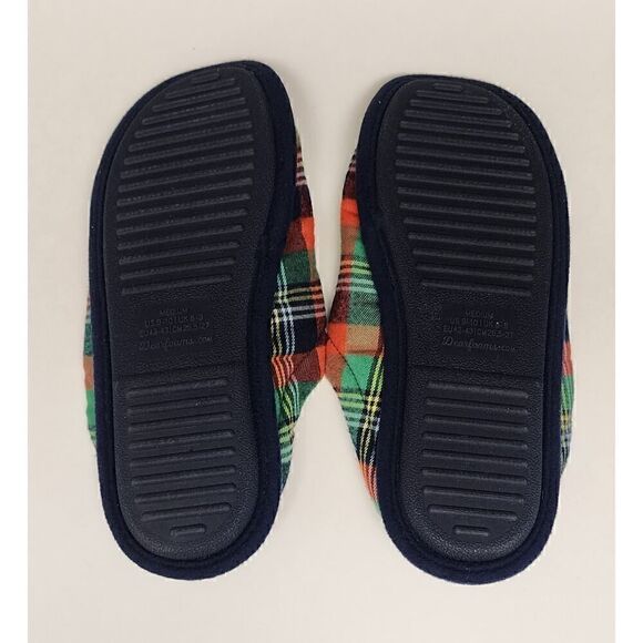 Dearfoams Papa Bear Comfort Slippers, Sizes Multicolor Green/Red US 9-10 - Picture 5 of 5